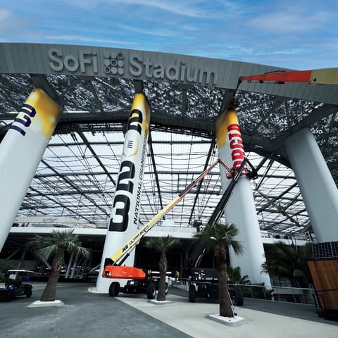 CFP 2023 Installation Process Stadium Exterior